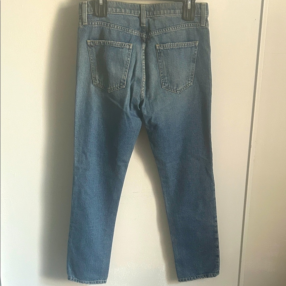 New Current/Elliott Women’s The Fling Straight Leg Cotton Denim Blue Jeans - Picture 6 of 11